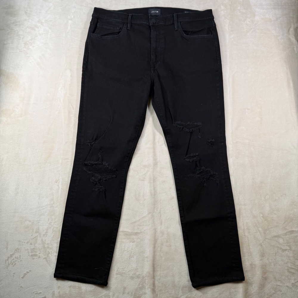 Joe's Jeans The Asher Slim Fit Mens‎ 36 Black Distressed Kinetic Denim Stretch